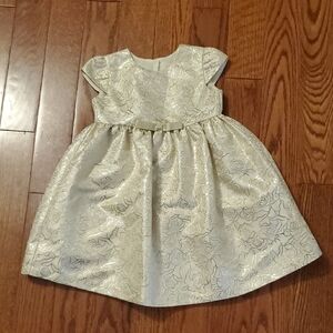 Iris & Ivy Gold Floral Kids Formal Dress